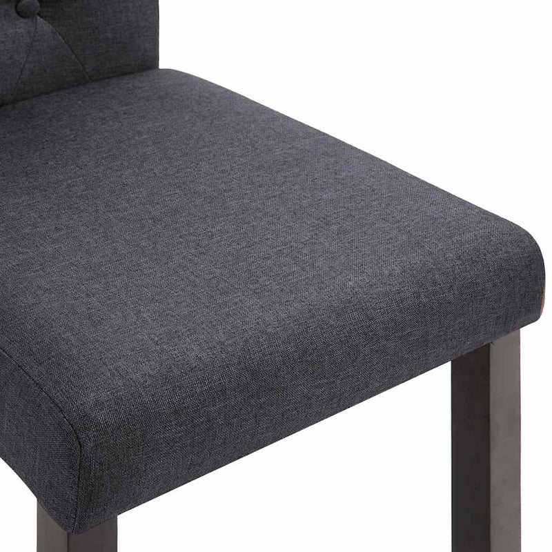 Scaune de bucătărie, 2 buc., gri închis, material textil