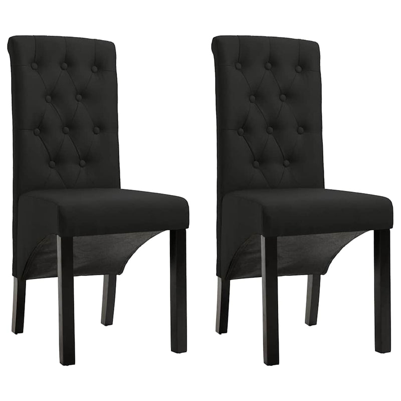 Scaune de bucătărie, 2 buc. negru, textil