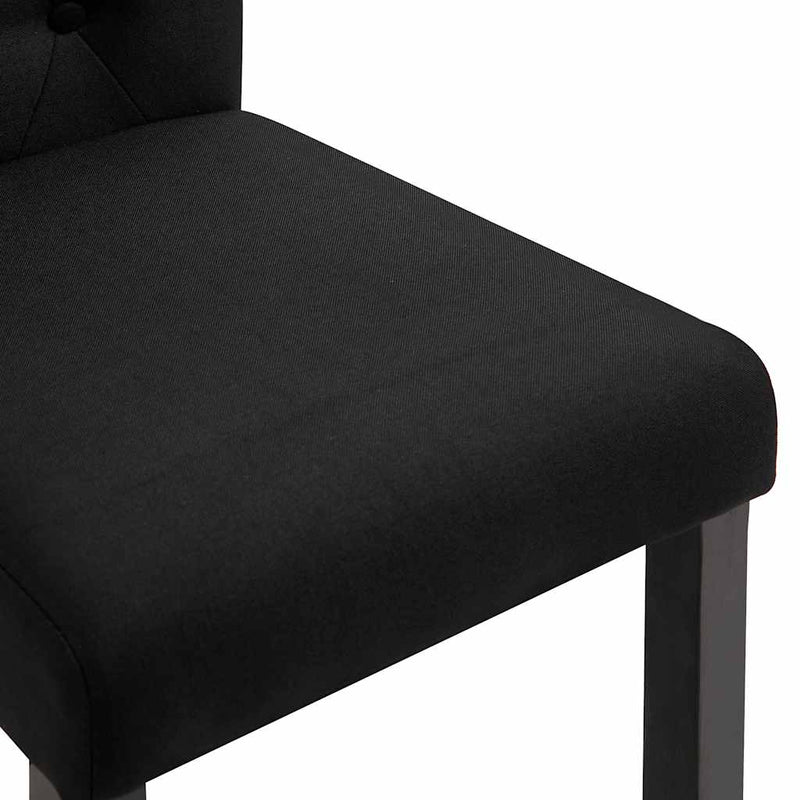 Scaune de bucătărie, 2 buc. negru, textil