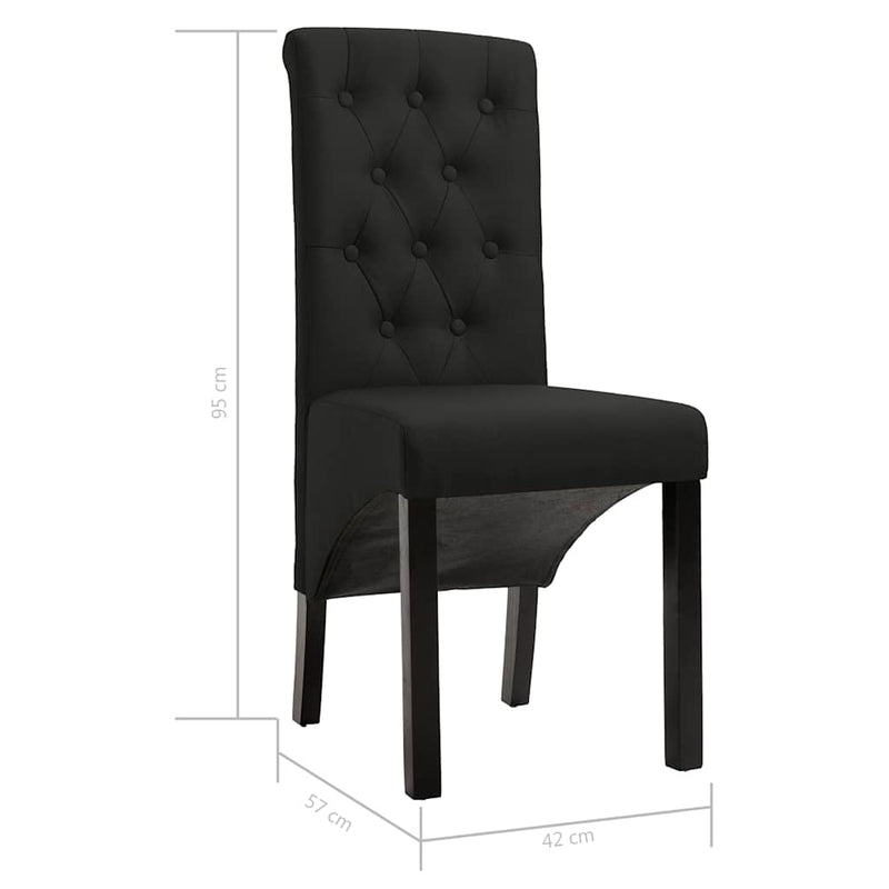 Scaune de bucătărie, 2 buc. negru, textil