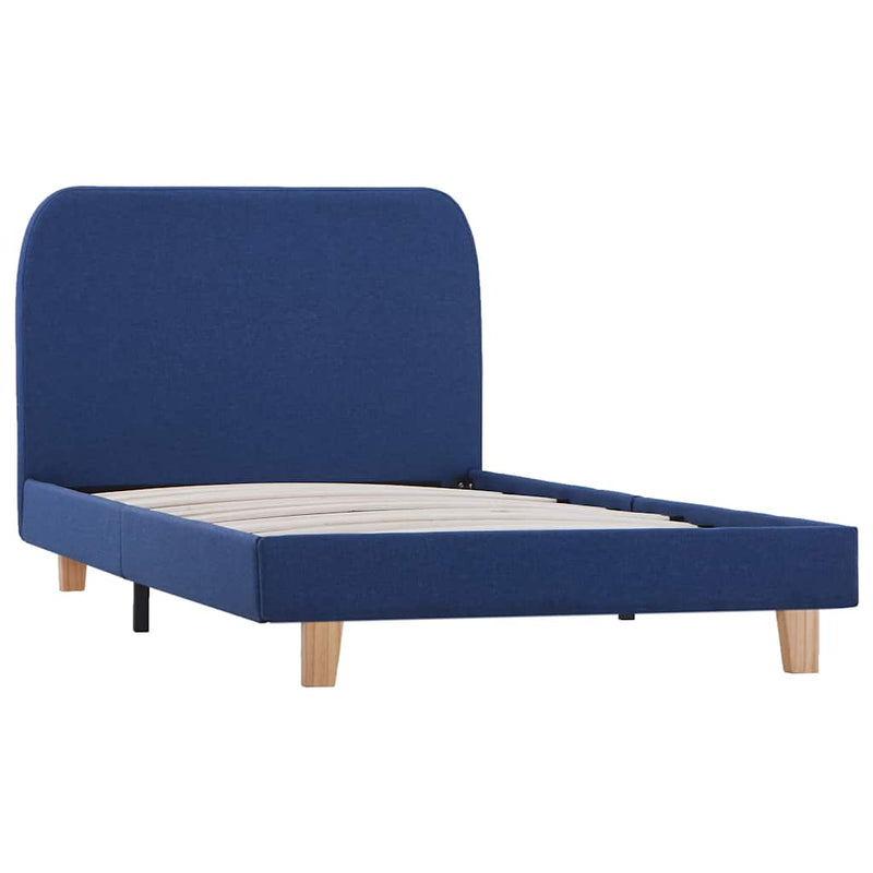 Cadru de pat, albastru, 90 x 200 cm, material textil
