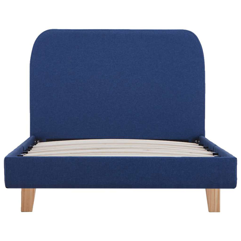 Cadru de pat, albastru, 90 x 200 cm, material textil