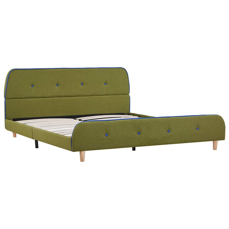 Cadru de pat, verde, 140 x 200 cm, material textil