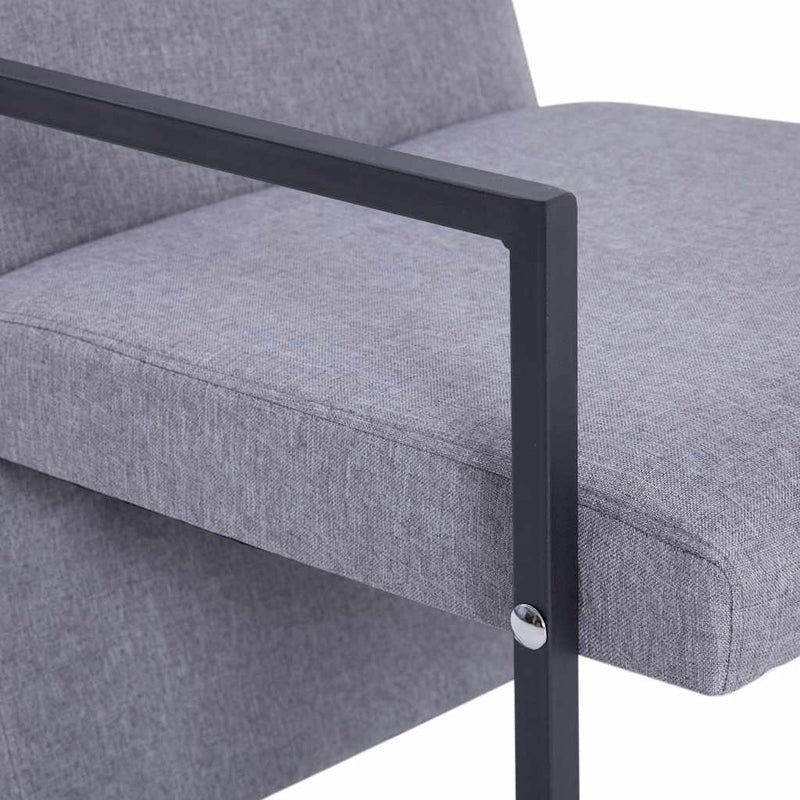 Fotoliu, gri deschis, material textil