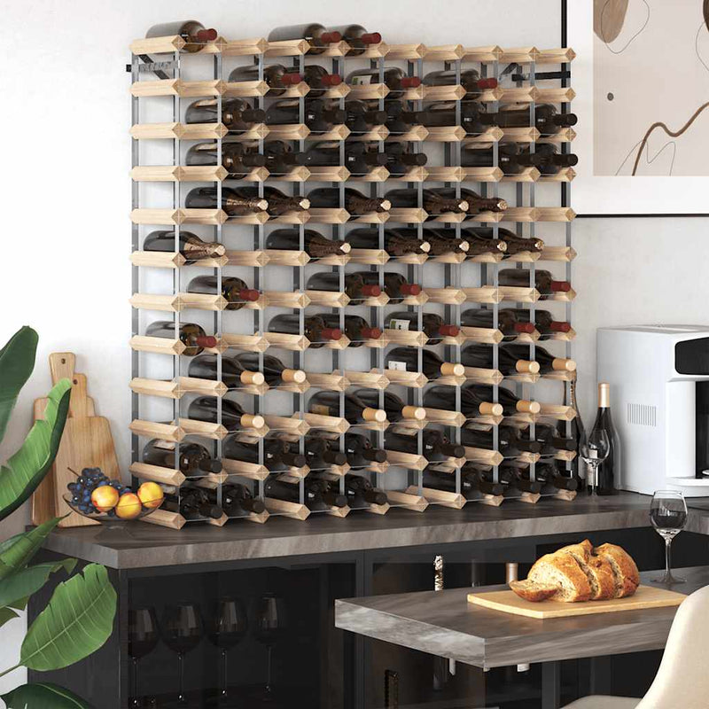 Suport sticle de vin pentru 120 sticle, lemn masiv de pin