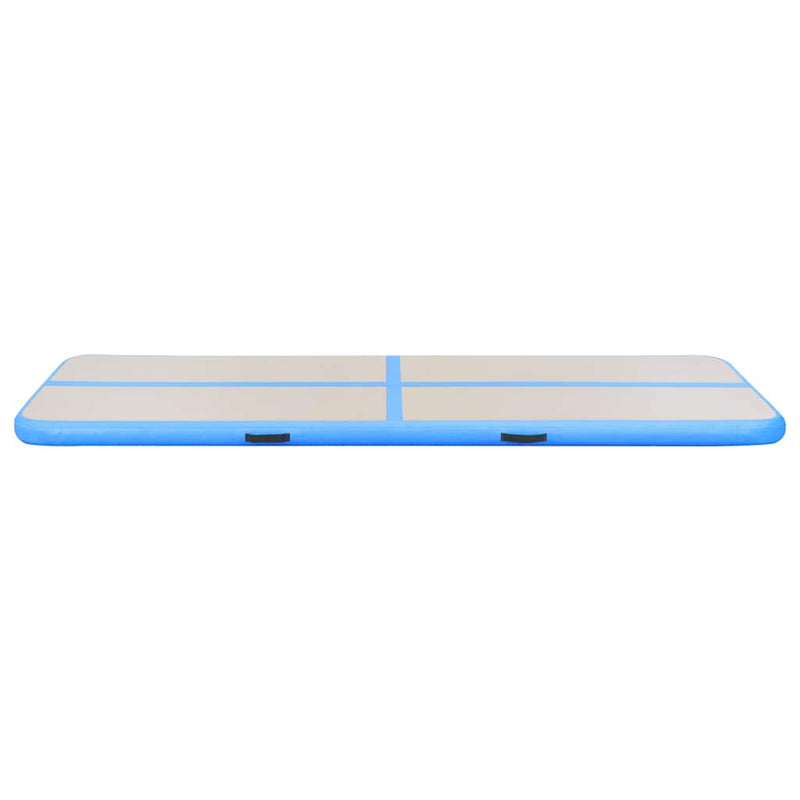 Saltea gimnastică gonflabilă cu pompă albastru 500x100x10cm PVC
