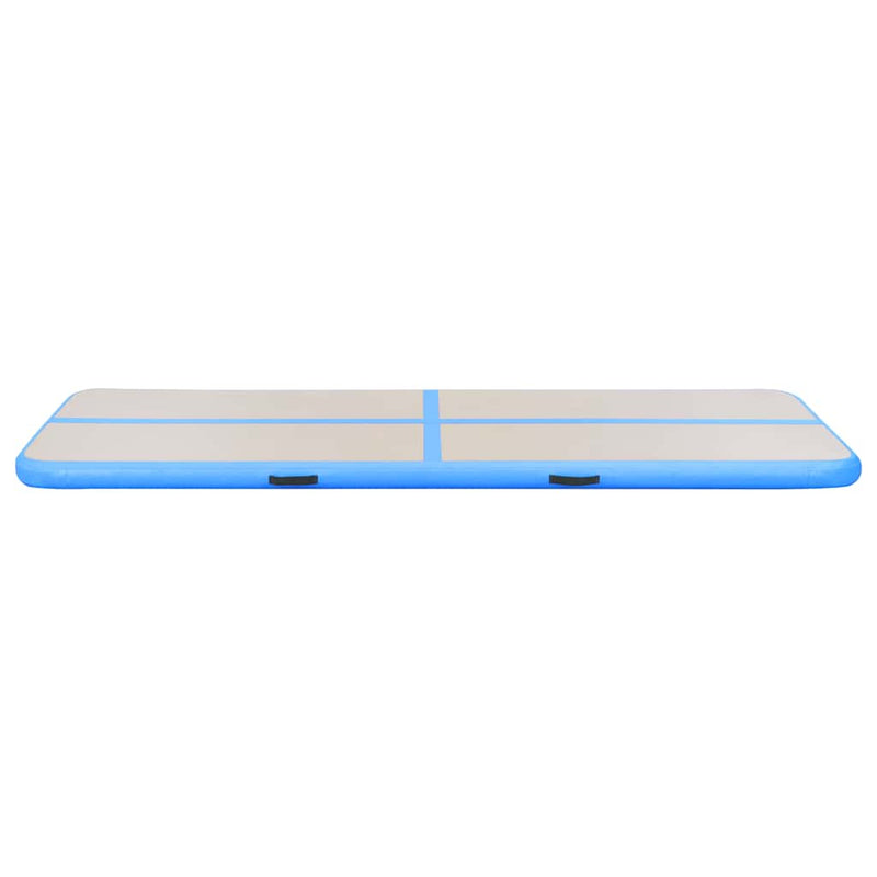 Saltea gimnastică gonflabilă cu pompă albastru 800x100x10cm PVC