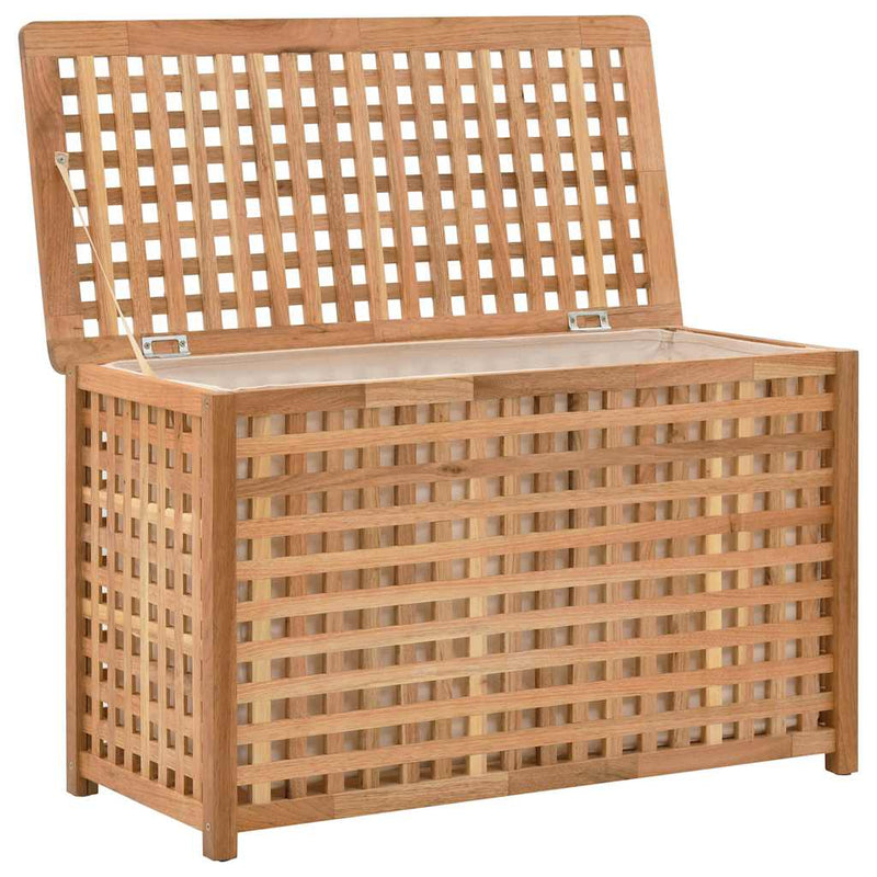 Cufăr de rufe, 77,5x37,5x46,5 cm, lemn masiv de nuc