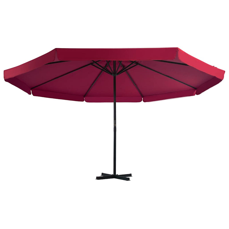 Umbrelă de soare de grădină, bază portabilă, roșu