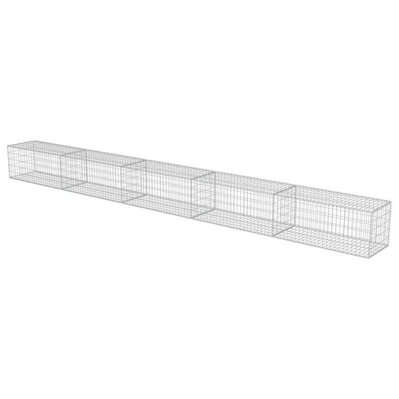 Gabion perete cu capace, 600 x 50 x 50 cm, oțel galvanizat