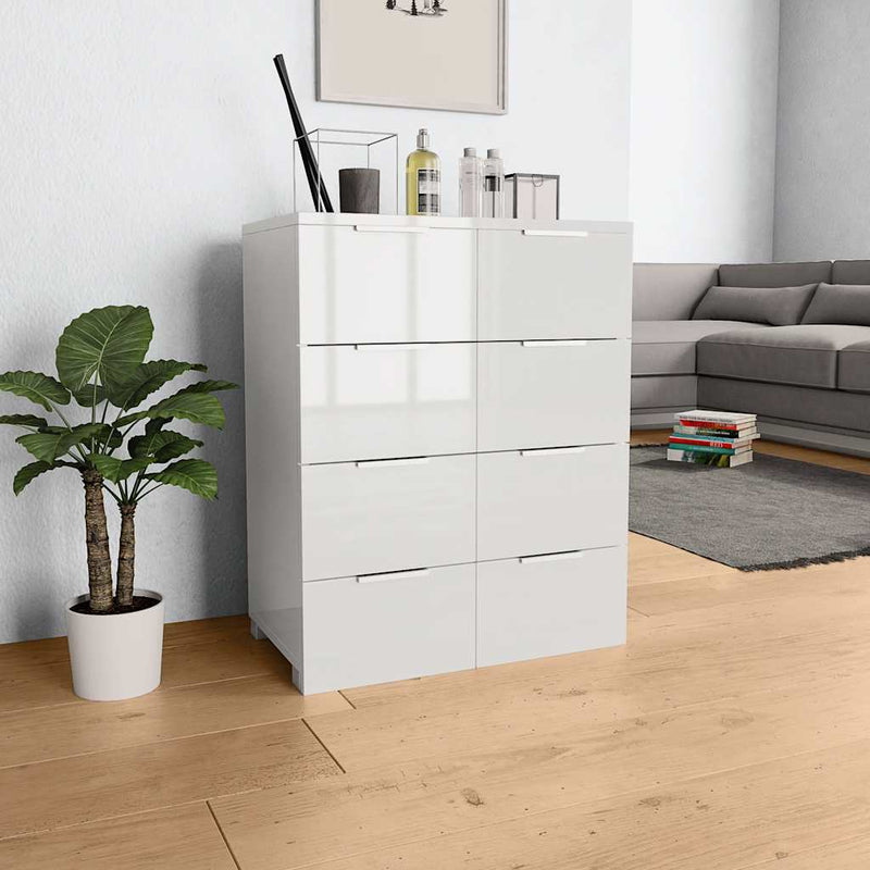 Dulap, alb extralucios, 60x35x80 cm, lemn prelucrat