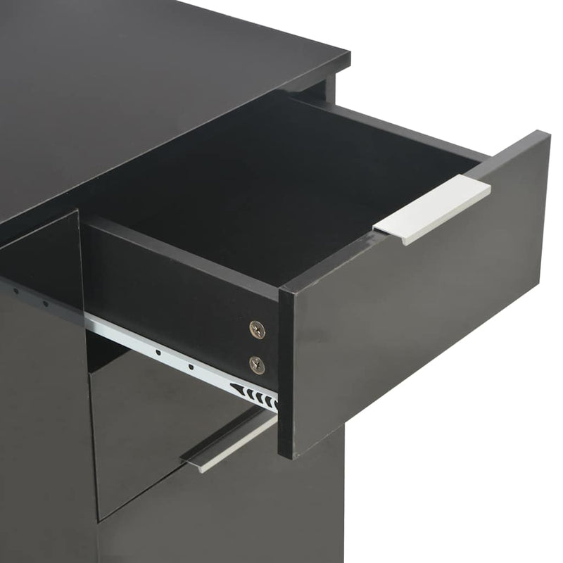Dulap, negru extralucios, 107x35x80,5 cm