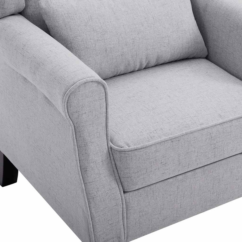 Fotoliu, gri deschis, material textil