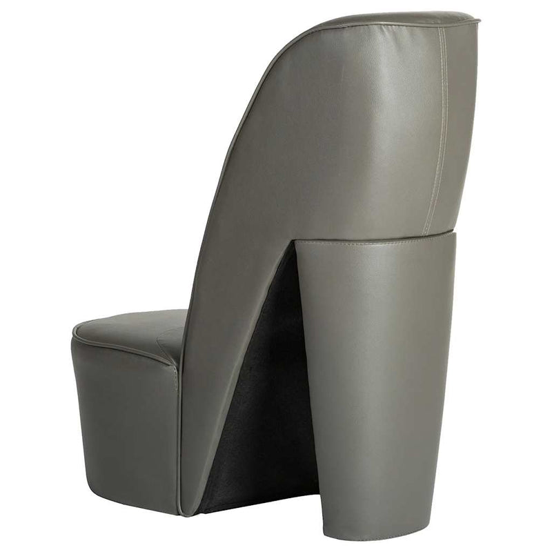 Scaun, design toc înalt, gri, piele artificială