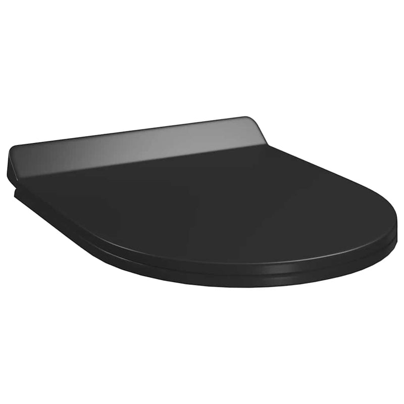 Capac WC cu închidere silențioasă, eliberare rapidă, negru