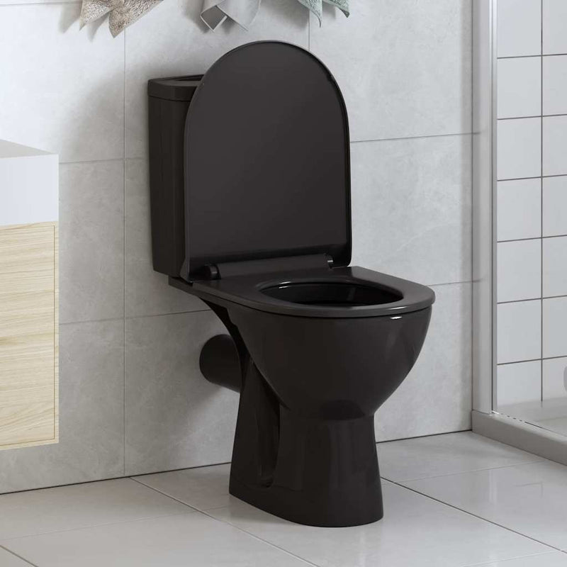 Capac WC cu închidere silențioasă, eliberare rapidă, negru