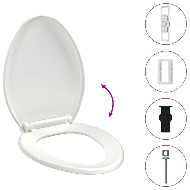 Capac WC cu închidere silențioasă, eliberare rapidă, alb