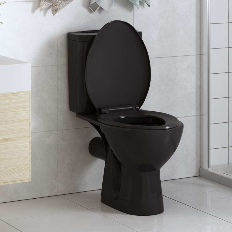 Capac WC cu închidere silențioasă, eliberare rapidă, negru