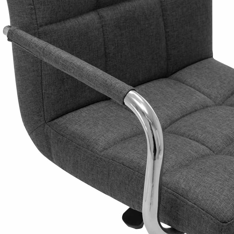 Scaune de bar, 2 buc., gri închis, material textil
