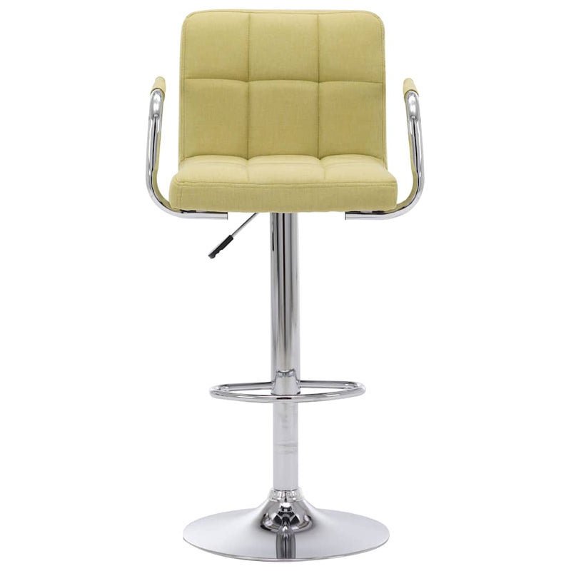 Scaune de bar, 2 buc., verde, material textil
