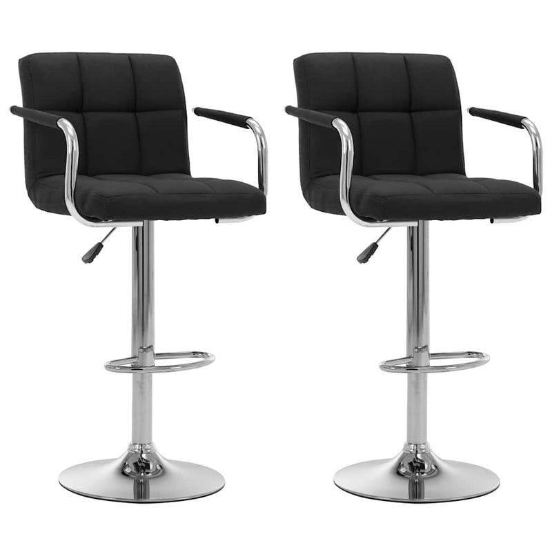 Scaune de bar, 2 buc., negru, material textil