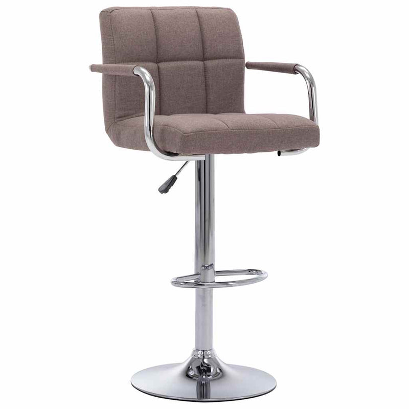 Scaune de bar, 2 buc., gri taupe, material textil