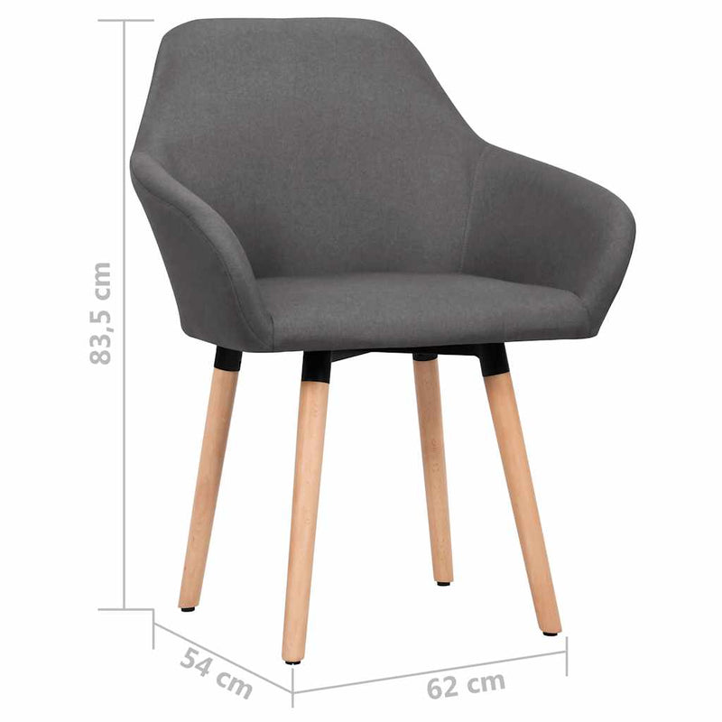 Scaune de bucătărie, 2 buc., gri închis, material textil