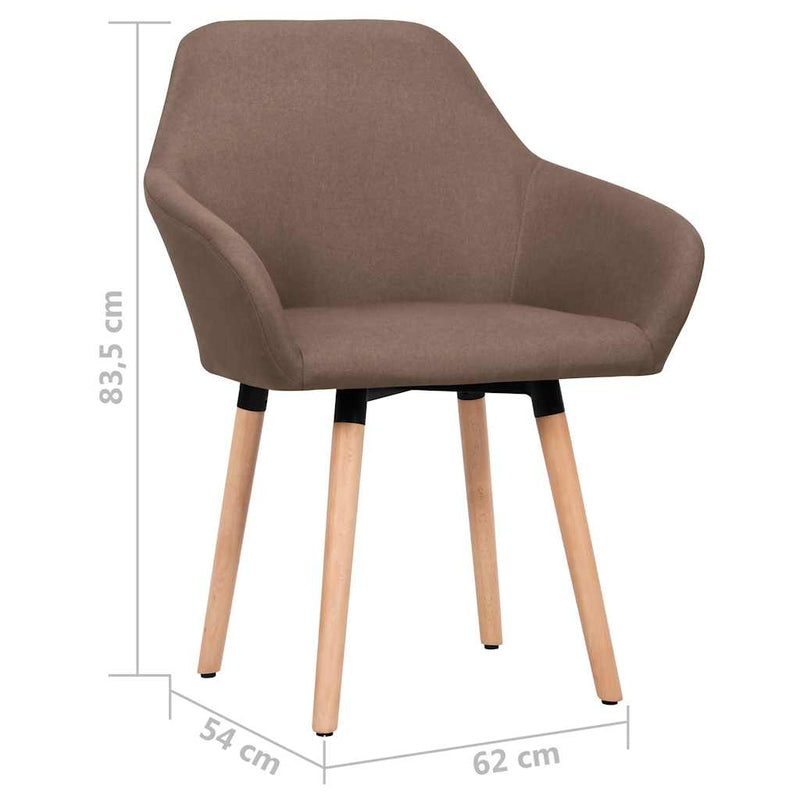Scaune de bucătărie, 2 buc., maro, material textil
