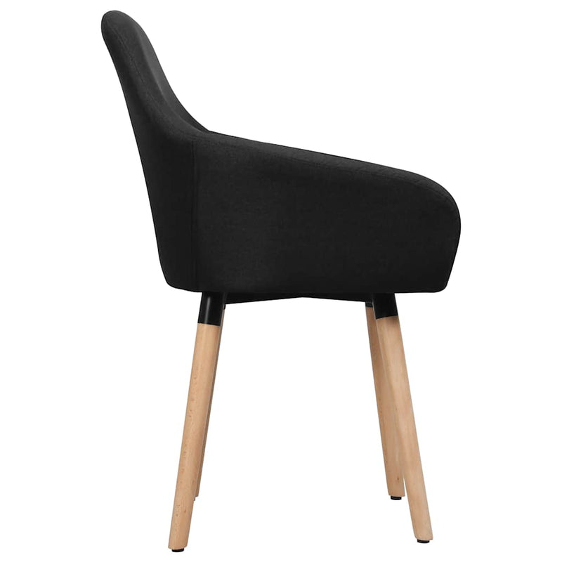 Scaune de bucătărie, 2 buc. negru, textil