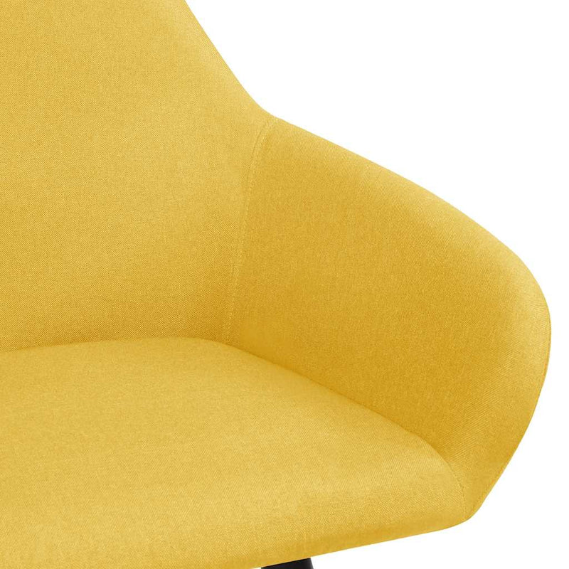 Scaune de bucătărie, 2 buc., galben, material textil
