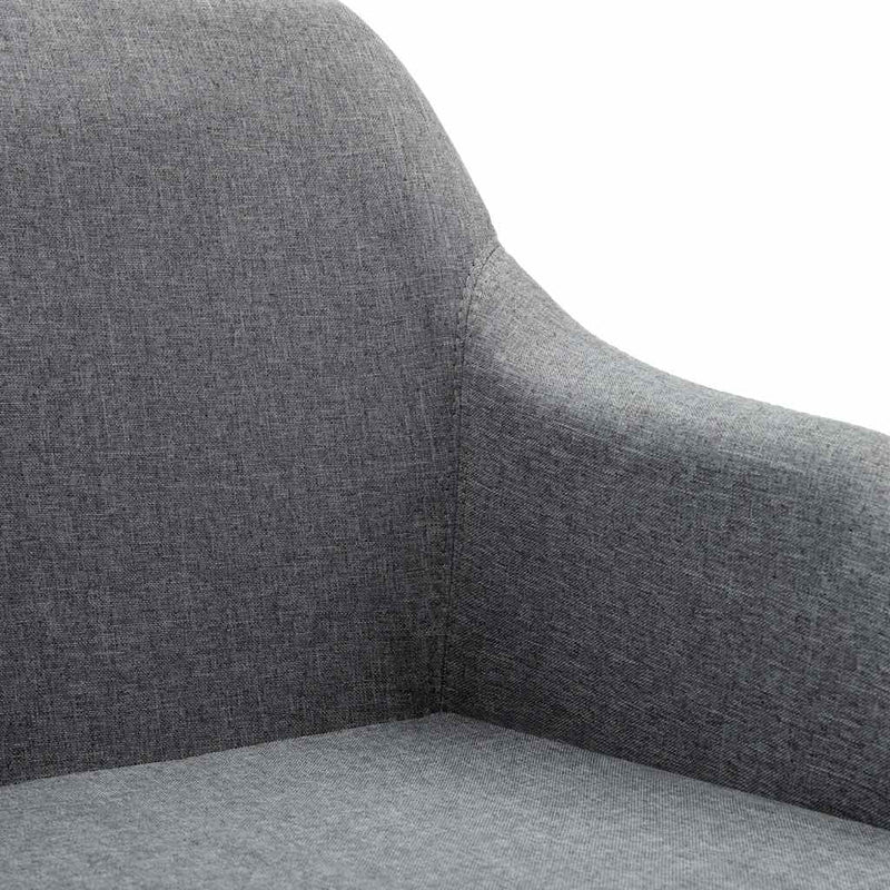 Scaune de bucătărie pivotante, 2 buc., gri deschis, textil