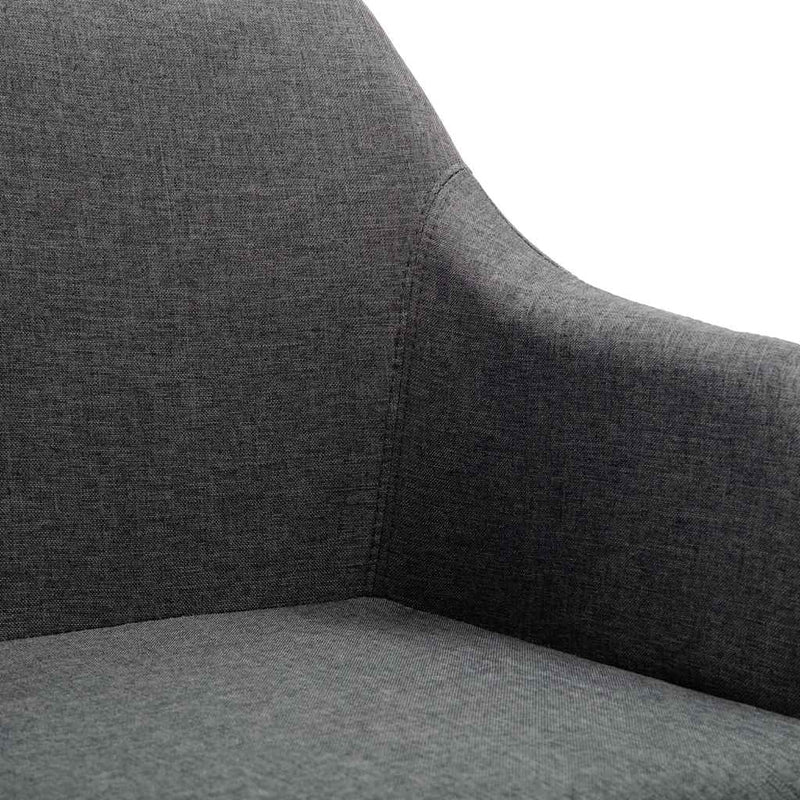 Scaune de bucătărie pivotante, 2 buc., gri închis, textil
