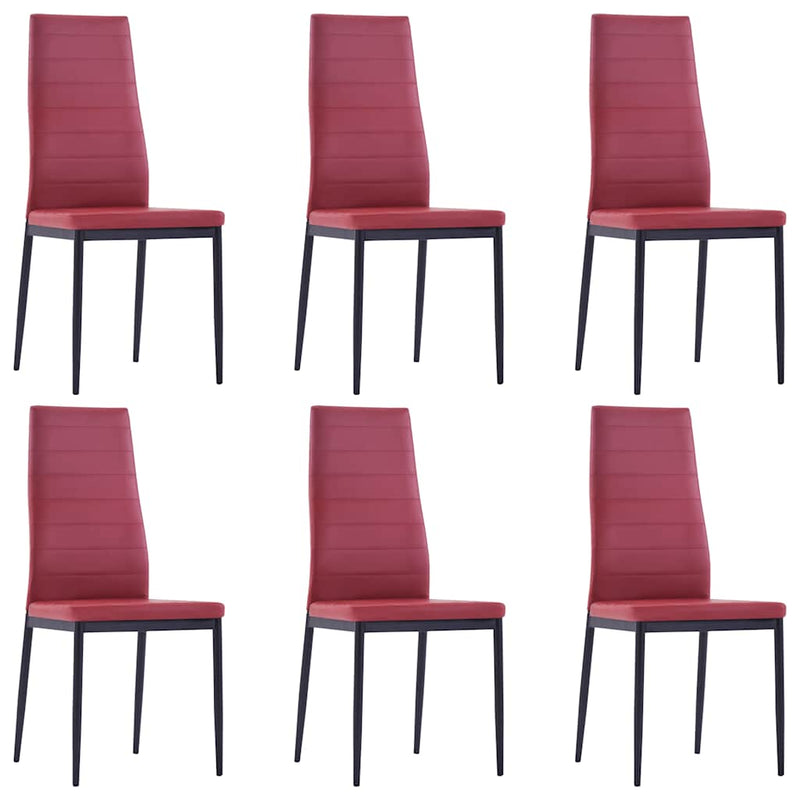 Set mobilier de bucătărie, 7 piese, roșu vin