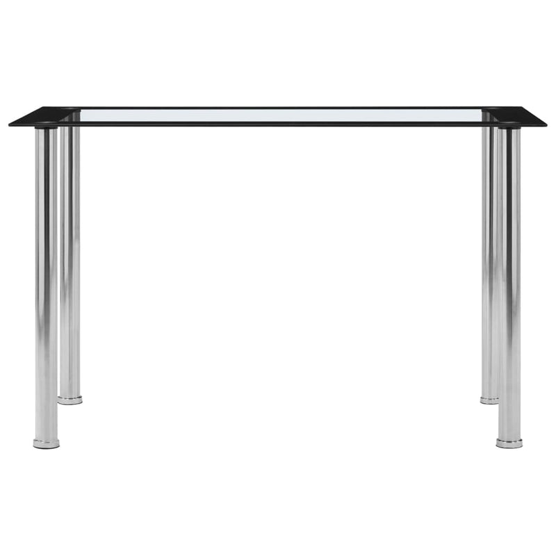 Masă de bucătărie, negru/transparent, 120 x 60 x 75 cm, sticlă