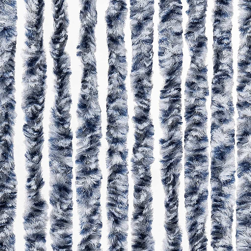 Perdea de insecte, albastru, alb, argintiu, 90x220 cm, Chenille