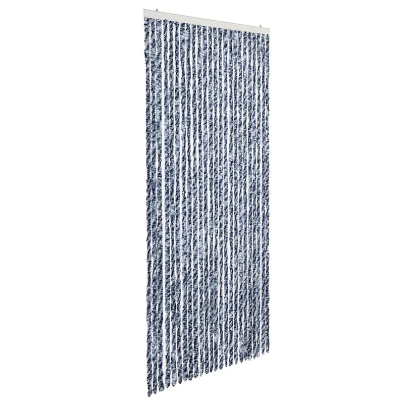 Perdea de insecte, albastru, alb, argintiu, 100x220 cm Chenille