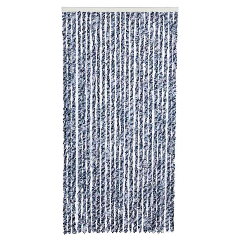 Perdea de insecte, albastru, alb, argintiu, 100x220 cm Chenille