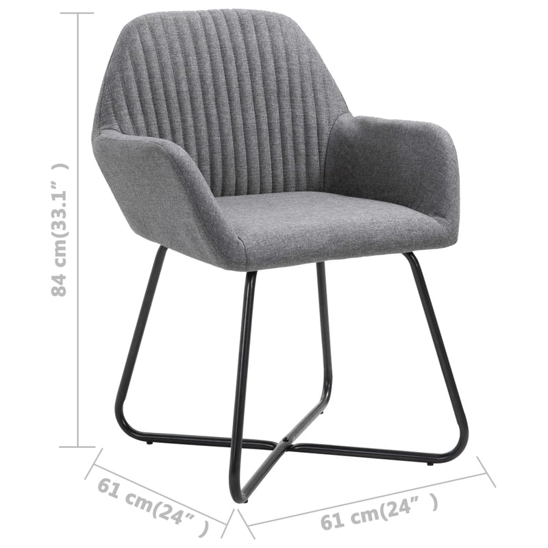 Scaune de bucătărie, 2 buc., gri închis, material textil
