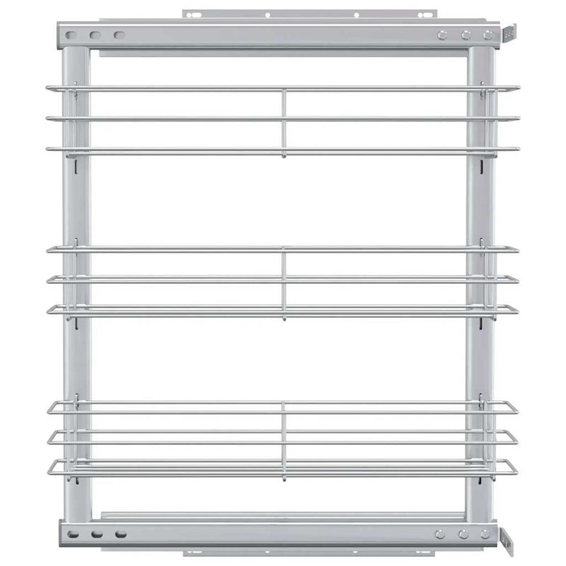 Coș sârmă bucătărie retractabil 3 raft argintiu 47x15,5x55,5 cm
