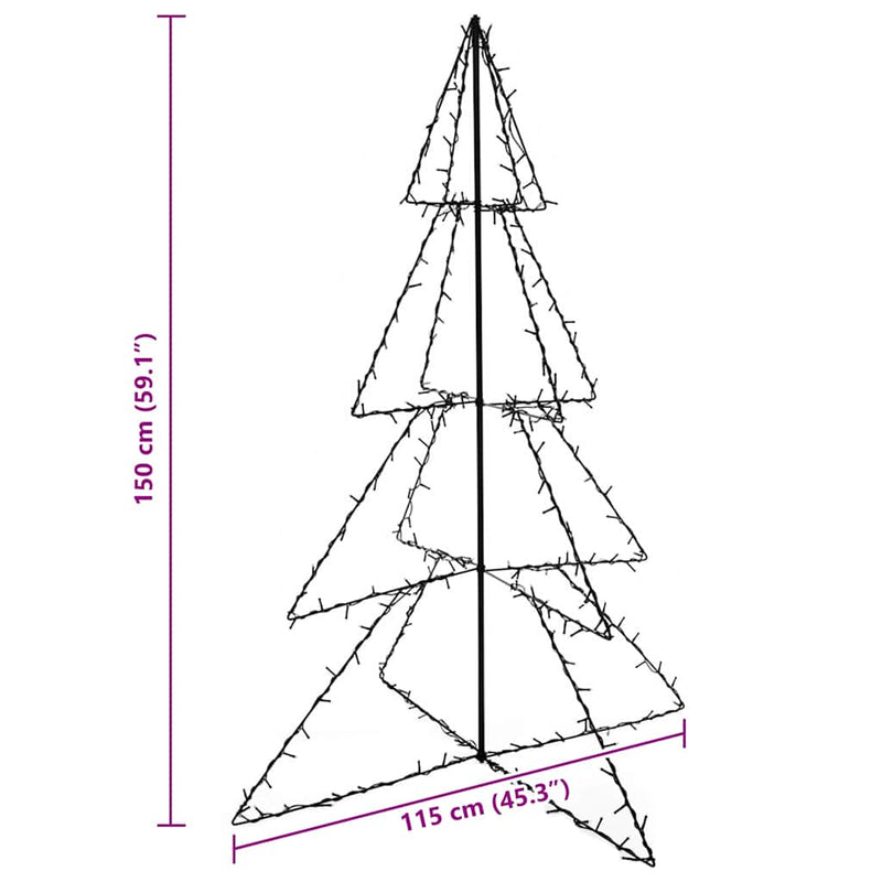 Brad de Crăciun conic 240 LED-uri interior & exterior 115x150cm