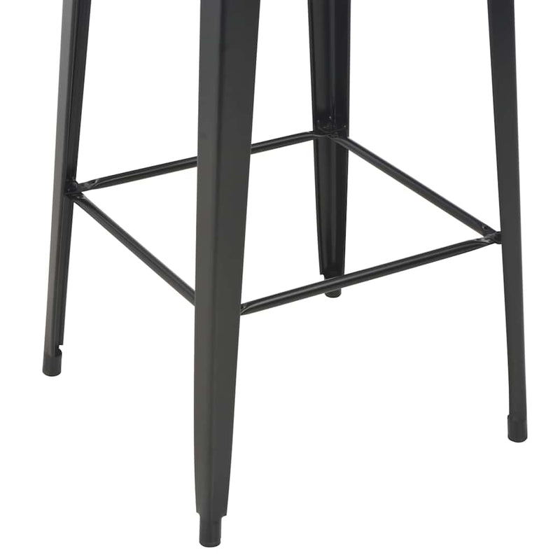 Set mobilier de bar, 3 piese, negru, oțel