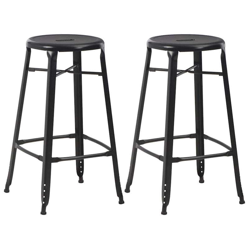 Set mobilier de bar, 3 piese, negru, oțel