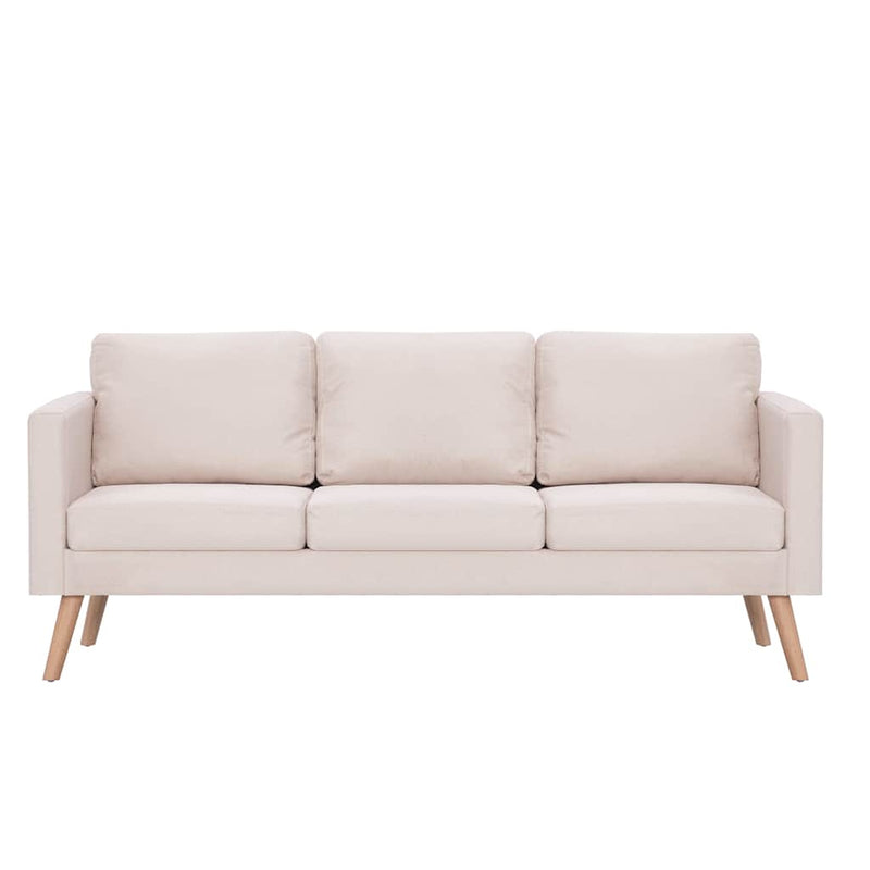 Set de canapele, 2 piese, crem, material textil