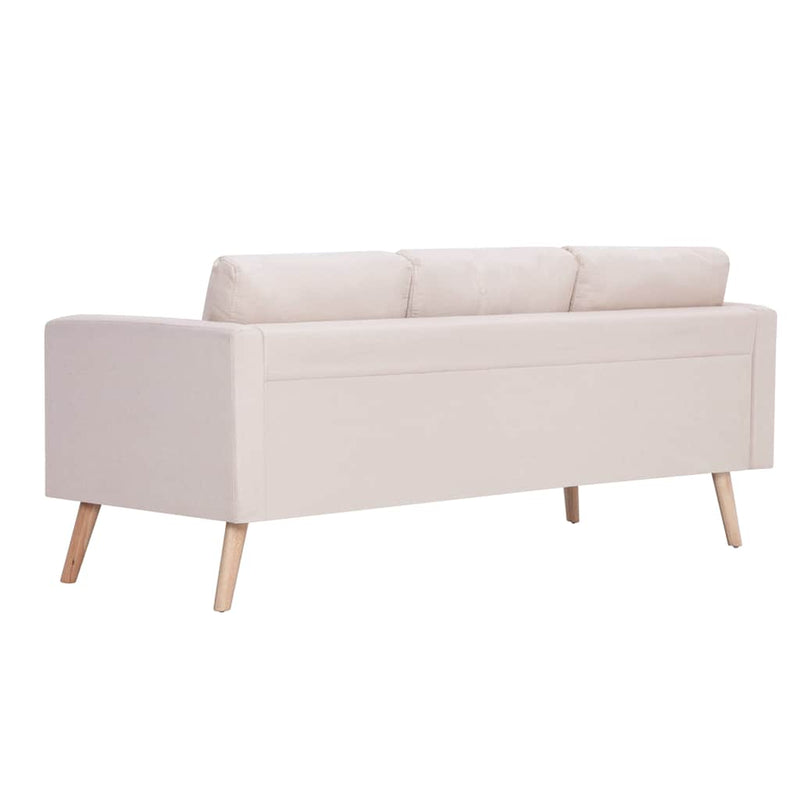 Set de canapele, 2 piese, crem, material textil