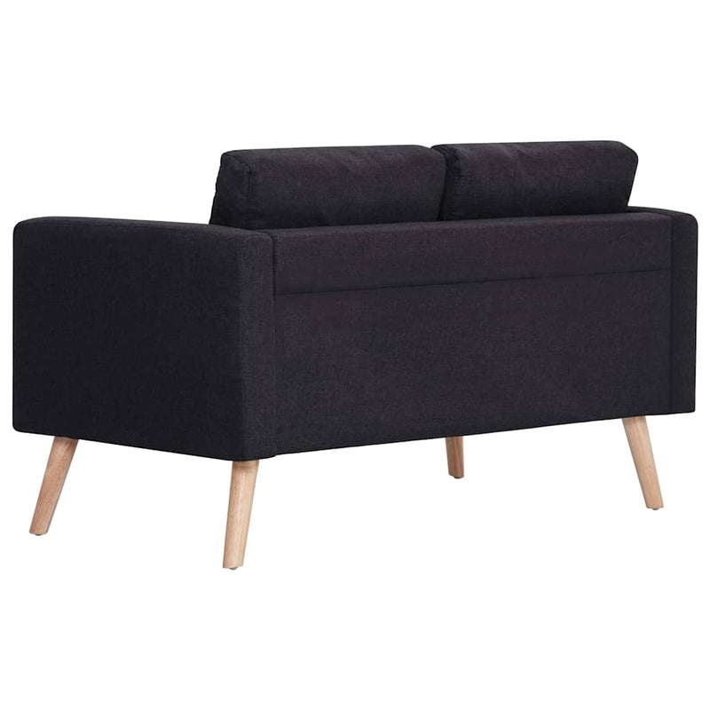 Set canapele, 2 piese, negru, material textil