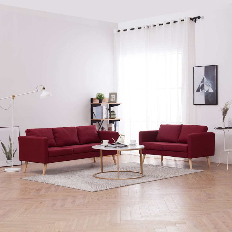 Set de canapele, 2 piese, bordo, material textil