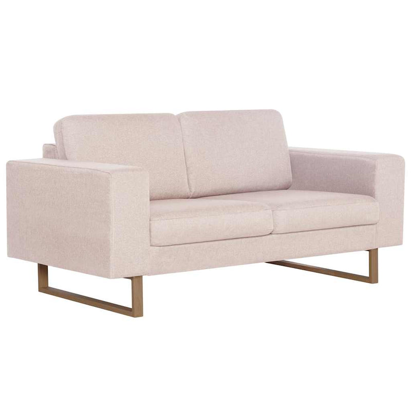 Set de canapele, 2 piese, crem, material textil