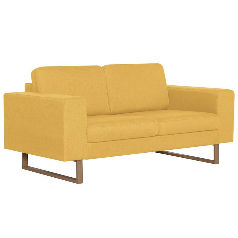 Set de canapele, 2 piese, galben, material textil