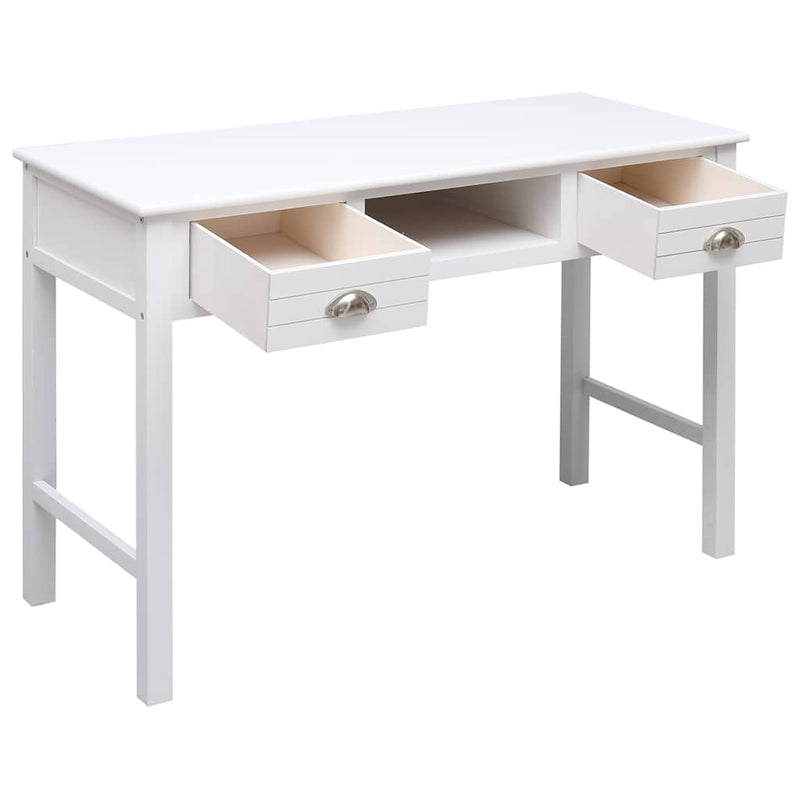 Birou de scris, alb, 110 x 45 x 76 cm, lemn