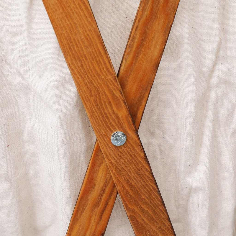Coș de rufe pliabil, crem, lemn și material textil